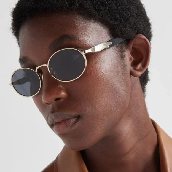 NEW PRADA PR65ZS ZVN09T PR 65ZS ZVN09T SPR 65Z ZVN09T SUNGLASSES PRADA PR 65ZS ZVN09T Gold Black Grey Lenses Sunglasses  main image 2